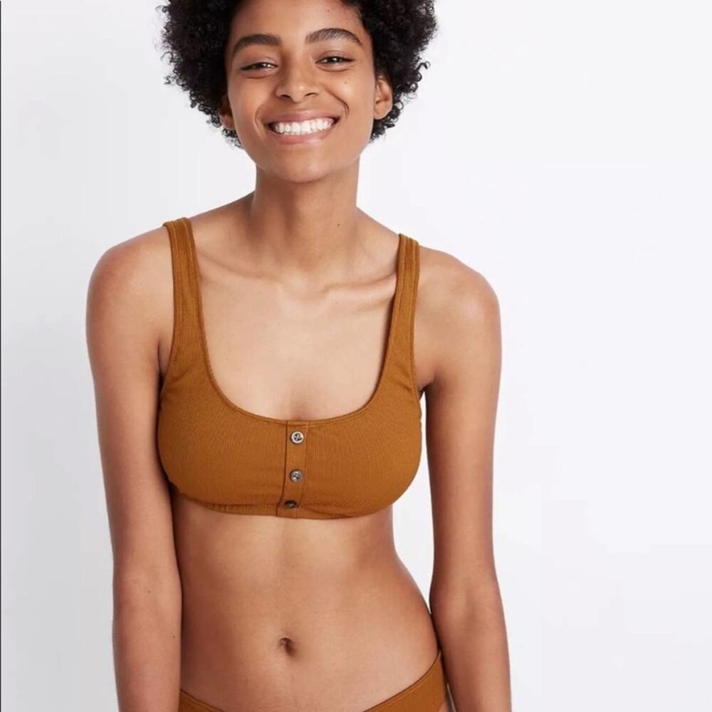 Madewell Bikini Swim Top SMALL Second Wave Henley